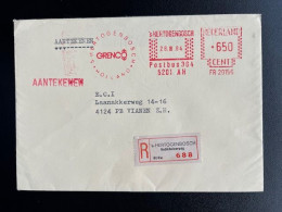 NETHERLANDS 1984 REGISTERED LETTER 'S HERTOGENBOSCH HEDIKHUIZERWEG TO VIANEN 28-03-1984 NEDERLAND AANGETEKEND - Brieven En Documenten