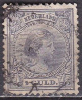 1891 Prinses Wilhelmina 1 Gulden Grijsviolet NVPH 44 - Gebraucht