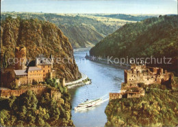 72310266 Loreley Lorelei Felsental Schloss Dampfer  Blick Loreley - Loreley