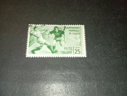 07AL03 REGNO D'ITALIA 1934 CAMPIONATI MONDIALI DI CALCIO 25 CENT. "O" - Oblitérés