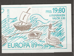 1989 MNH Cept Sweden Booklet Postfris** - 1989