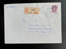NETHERLANDS 1984 REGISTERED LETTER WEERT KRUISSTRAAT TO UTRECHT 02-11-1984 NEDERLAND AANGETEKEND - Lettres & Documents