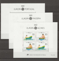 1989 MNH Cept Portugal Azoren Madeira Blocks Postfris** - 1989