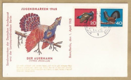 DE.- JUGENDMARKEN 1965. DER AUERHAHN. BONN/BERLIN, DEN 1 APRIL 1965. SONDERMARKEN DER DEUTSCHEN BUNDESPOST UND DER LANDE - 1948-1970