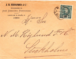 PORTUGAL.1909.  LETTRE POUR STOCKHOLM (SUEDE) - Brieven En Documenten