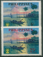 Philippinen 1960 Weltflüchtlingsjahr Sonnenuntergang Manila 652/53 - Filippine