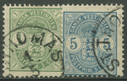 Dänisch Westindien 1900 Reichswappen 21/22 Gestempelt - Dinamarca (Antillas)