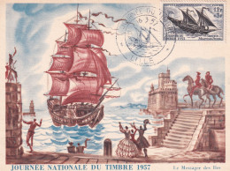 Journée Du Timbre 1957, Le Messager Des îles - Giornata Del Francobollo
