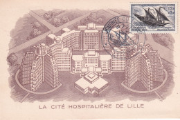 Journée Du Timbre 1957, Service Maritime Poste (Cité Hospitalière De Lille) - Giornata Del Francobollo