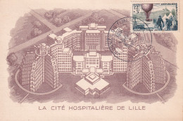 Journée Du Timbre 1957, La Poste Par Ballon (Cité Hospitalière De Lille) - Giornata Del Francobollo