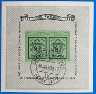 1943 Zu W 18 / Mi Bl 10 / YT BF 10 No 12 Obl. CHAUX-DE-FONDS 30.12.43 SBK 60 CHF Voir Description - Blocs & Feuillets