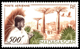 Madagascar 1952 500f Woman And Forest Road Lightly Mounted Mint. - Nuovi