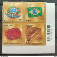 C 3031 Brazil Stamp National Symbols Flag Music Coat Of Arms 2010 Bar Code - Ungebraucht