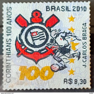 C 3028 Brazil Stamp 100 Years Of Corinthians Footaball Fabric Stamp 2010 Circulated 1 - Oblitérés