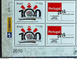 C 3029 Brazil Personalized Stamp Corinthians Football Portugal 2010 Block Of 4 Vignette Correios - Neufs