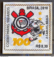 C 3028 Brazil Stamp Corinthians Fabric Football 2010 With Border - Ungebraucht