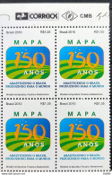 C 3002 Brazil Stamp 150 Years Ministry Of Agriculture And Livestock 2010 Block Of 4 Vignette Correios - Ungebraucht