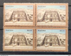 C 3001 Brazil Stamp Diplomatic Relations Egypt Temple Abu Simbel Nubia 2010 Block Of 4 - Neufs