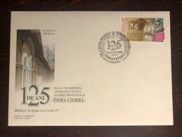 MOLDOVA  FDC COVER 2021 YEAR COVID HOSPITAL HEALTH MEDICINE STAMPS - Moldova