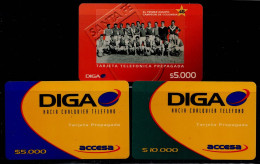 TT20-COLOMBIA PREPAID CARDS - 2000 - USED  - DIGA -SANTA FE BOGOTA'S SOCCER CLUB - $5.000 - $10.000 - Colombia