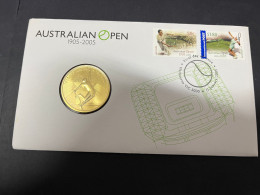 15-3-2024 (3 Y 9) Australia PNC - 2005- Australian Open (Tennis) Centenary (with $ 5.00 Coin) - 5 Dollars