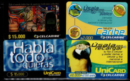 TT29-COLOMBIA PREPAID CARDS - 2001 - USED - CELCARIBE - $2.000 - $10.000 - $15.000 - Colombia