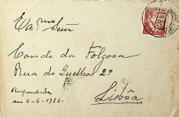 Portugal 1932 Carta Enviada De Arcos De Valdevez Para Lisboa Flâmula Publicitária - Postmark Collection