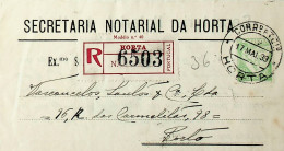 Portugal 1939 Carta Registada Da Horta Para O Porto - Marcophilie