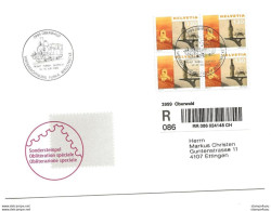 274 - 18 - Enveloppe Recommandée Avec Oblit Spéciale "Wiederöffnung Furka Bergstrecke Oberwald 2000" - Ciclismo