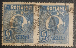 Romania 6L Used Pair Classic Stamp King Ferdinand - Gebruikt