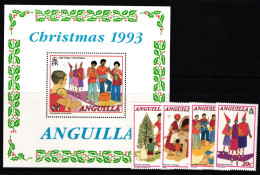 Anguilla 914-917 Und Block 98 Postfrisch Weihnachten #II416 - Anguilla (1968-...)