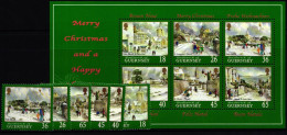 Guernsey 868-873 Und Block 25 Postfrisch Weihnachten #II512 - Guernsey