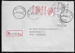 Belgium. Stamps Sc. 759, 769 On Registered Commercial Letter, Sent From Bellegem On 14.08.1980 For Kortrijk - 1970-1980 Elström