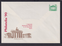 DDR Privatganzsache Philatelie Brandenburger Tor Philatelia WST 50 Pfg. Bauwerke - Cartoline - Usati