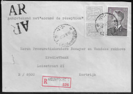 Belgium. Stamps Sc. 969 1143 On Registered Commercial Letter, Sent From Nieuwpoort On 26.08.1980 For Kortrijk - Briefe U. Dokumente