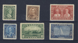 FREE SHIPPING 6x Canada Stamps; #211 To 214 MH VF 215-216-MNH VF Guide Value = $47.00 - Neufs