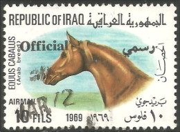 512 Irak 1971 Arabian Horse Cheval Arabe Surcharge Official No Gum Sans Gomme (IRK-22) - Iraq