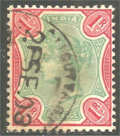 504 Inde 1892 Victoria 1r Carmin Rose Green (IND-60) - 1882-1901 Empire