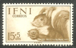 502 Ifni Nut Noix Noisette Nutz Ecureuil Squirrel Scoiattolo Ardilla Eichhörnchen Eekhoorn MH * Neuf (IFN-16) - Roedores
