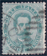 520 Italy 1879 5c Vert Centesimi Cinque (ITA-12) - Oblitérés