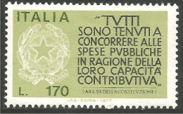 520 Italy 1977 Italian Constitution Italienne (ITA-264) - 1961-70: Mint/hinged
