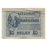 Billet, Autriche, Mauerkirchen O.Ö. Gemeinde, 80 Heller, Texte, 1920 - Oesterreich