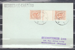 Kaart Van Charleroi U1U Naar Marcinelle Met Langstempel Merbes-Le-Chateau - Linear Postmarks