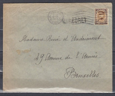 Brief Van Namur 1 Namen Naar Bruxelles Met Langstempel Maredret - Linear Postmarks