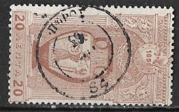 Greece 1896 Cancellation ΠΟΡΟΣ 64 Type III On 1896 First Olympic Games 20 L Brown Vl. 137 - Gebraucht