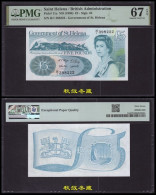 Saint Helena 5 Pounds 1998, Paper, H/1 Prefix, Lucky Number 222, PMG67 - Sint-Helena