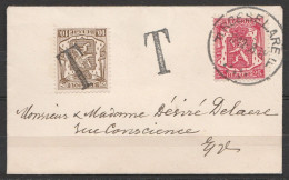 Env. Format Carte Visite Affr. N°423 Càd ROESELAERE F/17.12.1938 Pr EV Taxé 10c (N°420) - Stamps