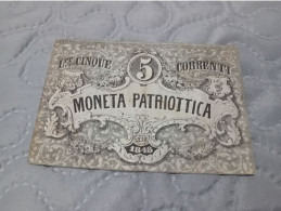 MONETA PATRIOTTICA LIRE 5 - 1848 - [ 4] Vorläufige Ausgaben