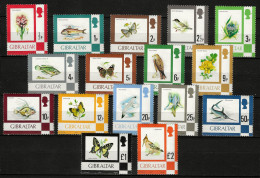 Gibraltar 1977 MiNr. 348 - 363 Fauna Birds Insects Fishes Plants Flora 16v MNH** 25.00 € - Águilas & Aves De Presa