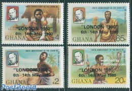 Ghana 1980 Stamp Expo LOndon 4v, Mint NH, Performance Art - Music - Musical Instruments - Philately - Sir Rowland Hill - Musique